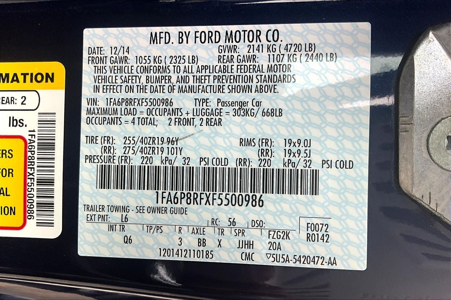 2015 Ford Mustang GT 50 Years Limited Edition