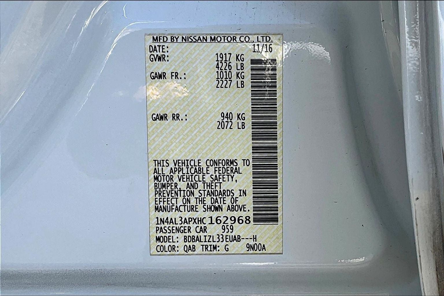 2017 Nissan Altima 2.5 SV