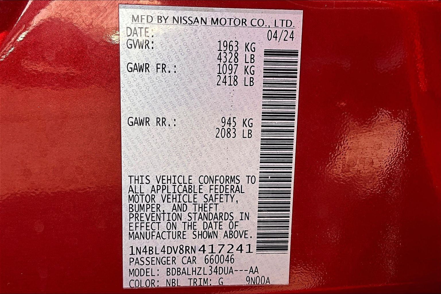 2024 Nissan Altima 2.5 SV