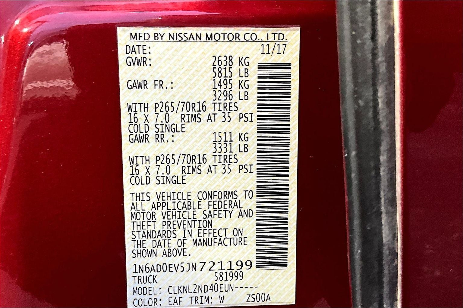 2018 Nissan Frontier SV