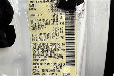 2019 Nissan Frontier S