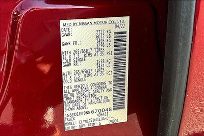 2022 Nissan Frontier SV