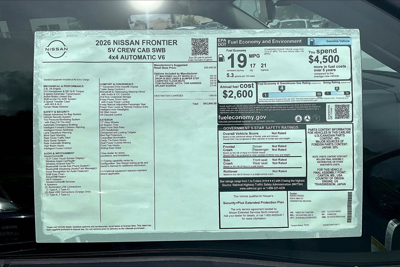 2026 Nissan Frontier Crew Cab SV