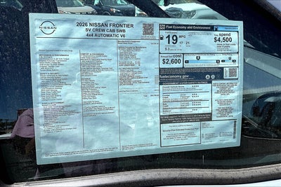 2026 Nissan Frontier Crew Cab SV