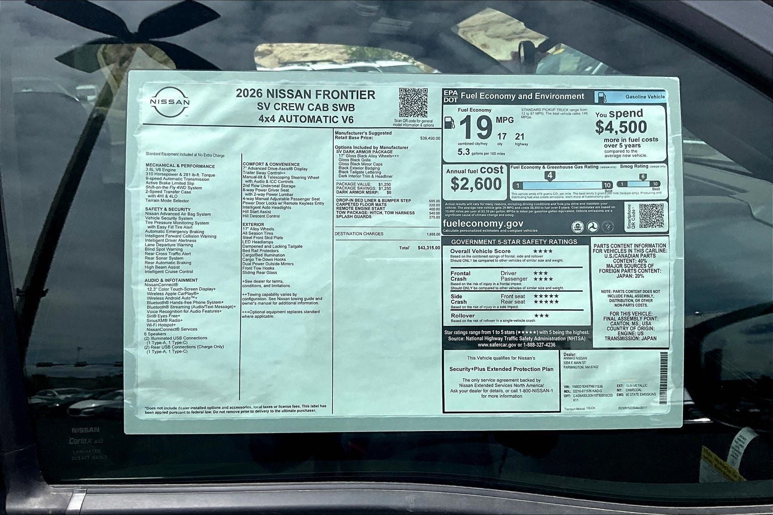 2026 Nissan Frontier Crew Cab SV
