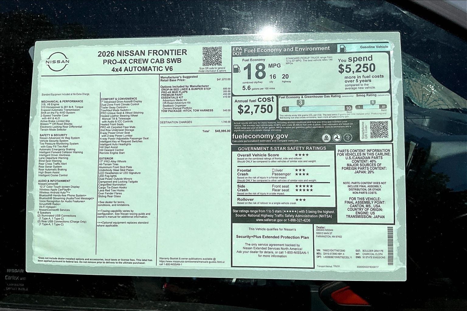 2026 Nissan Frontier Crew Cab PRO-4X®
