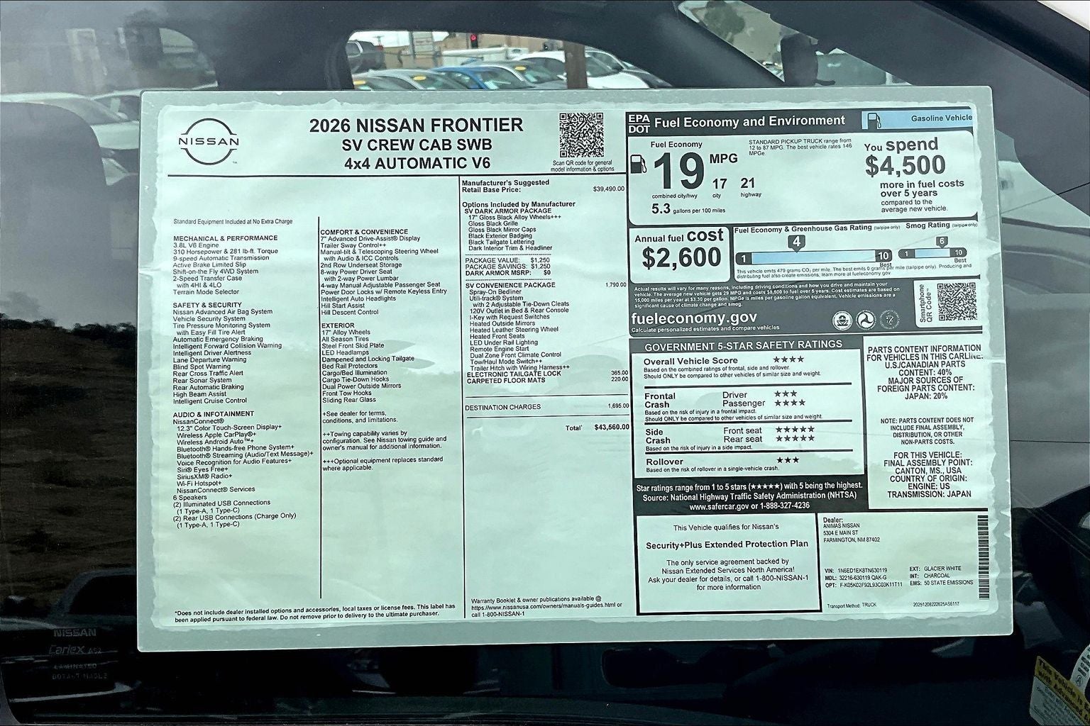 2026 Nissan Frontier Crew Cab SV
