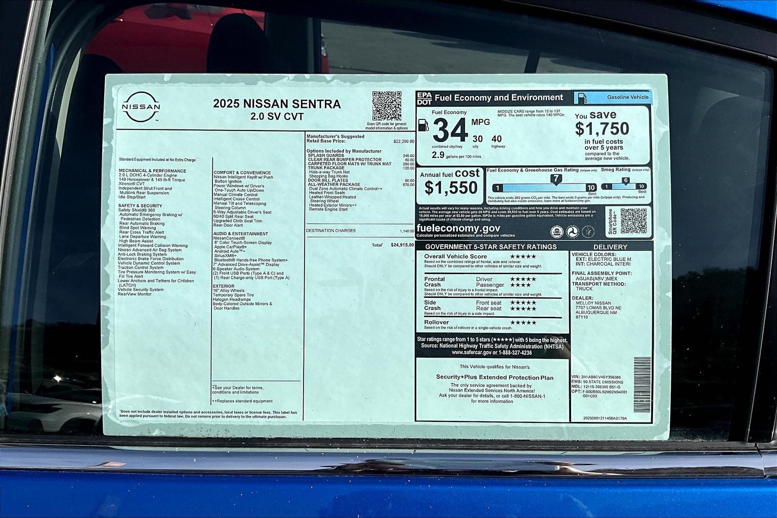 2025 Nissan Sentra SV