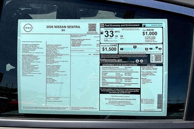 2026 Nissan Sentra SV