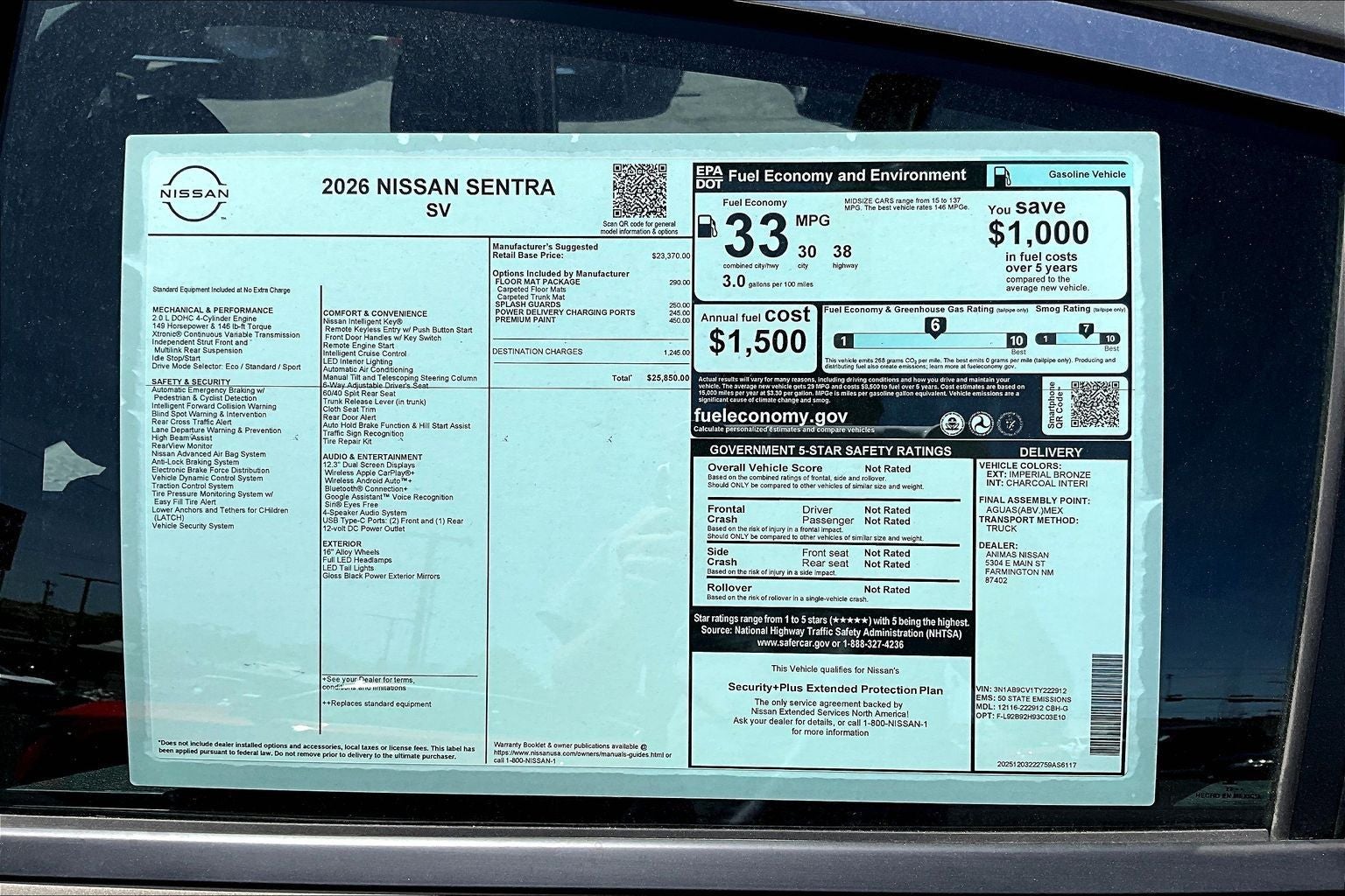 2026 Nissan Sentra SV