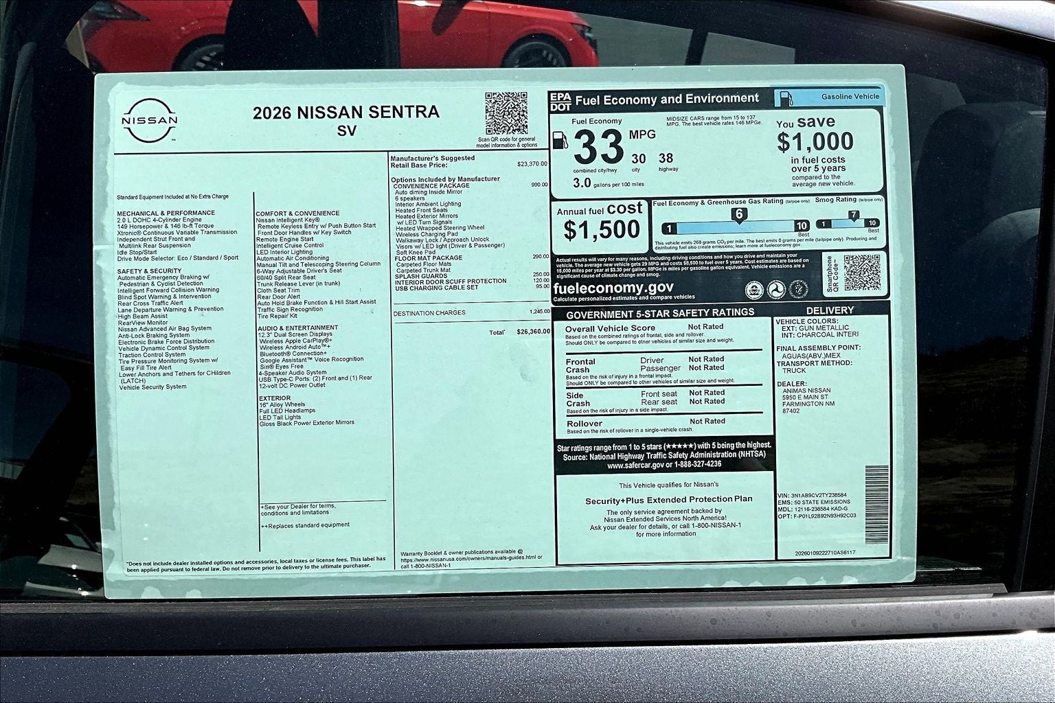 2026 Nissan Sentra SV