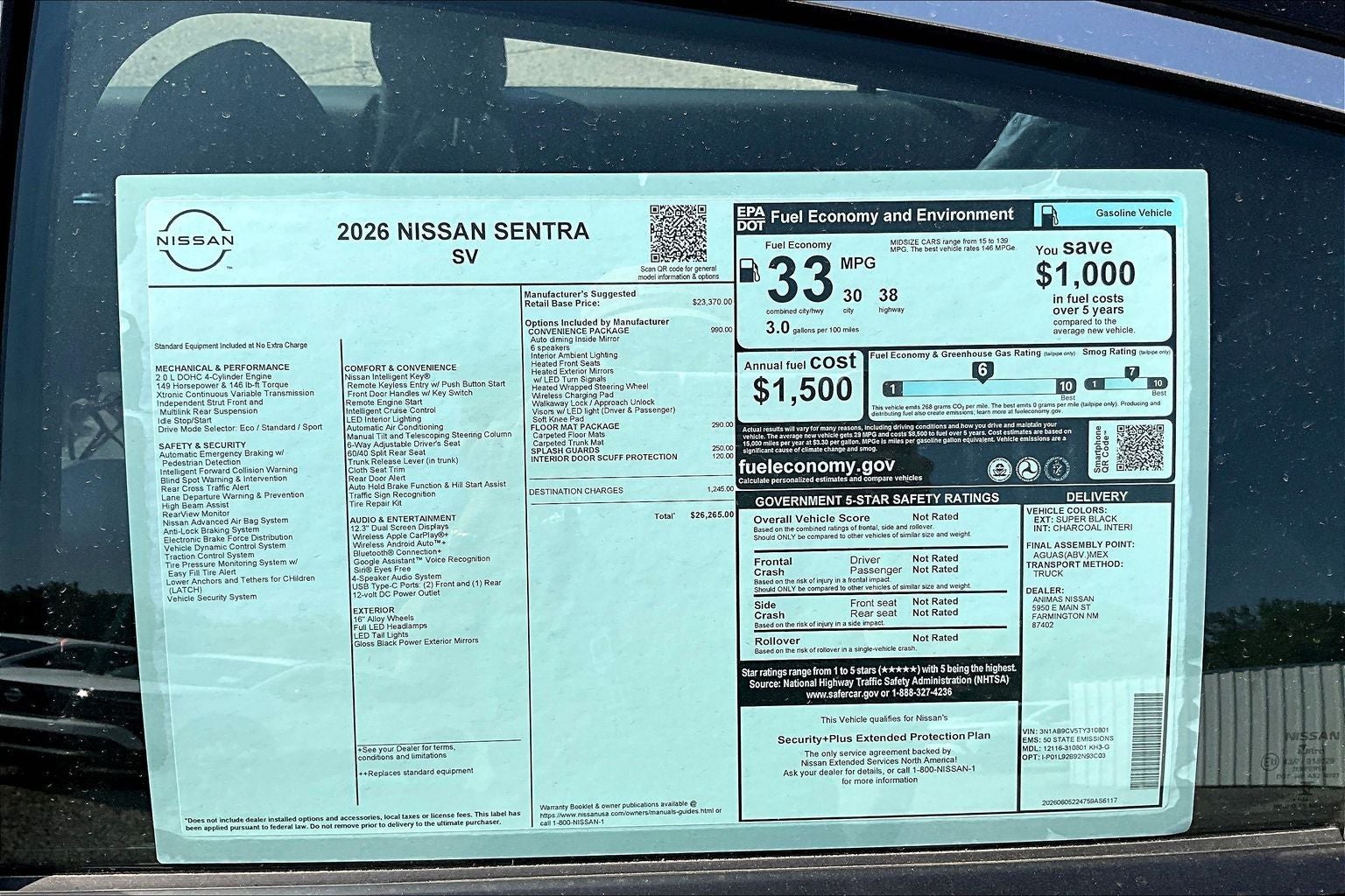 2026 Nissan Sentra SV
