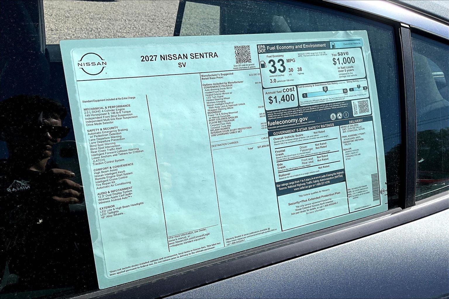 2027 Nissan Sentra SV