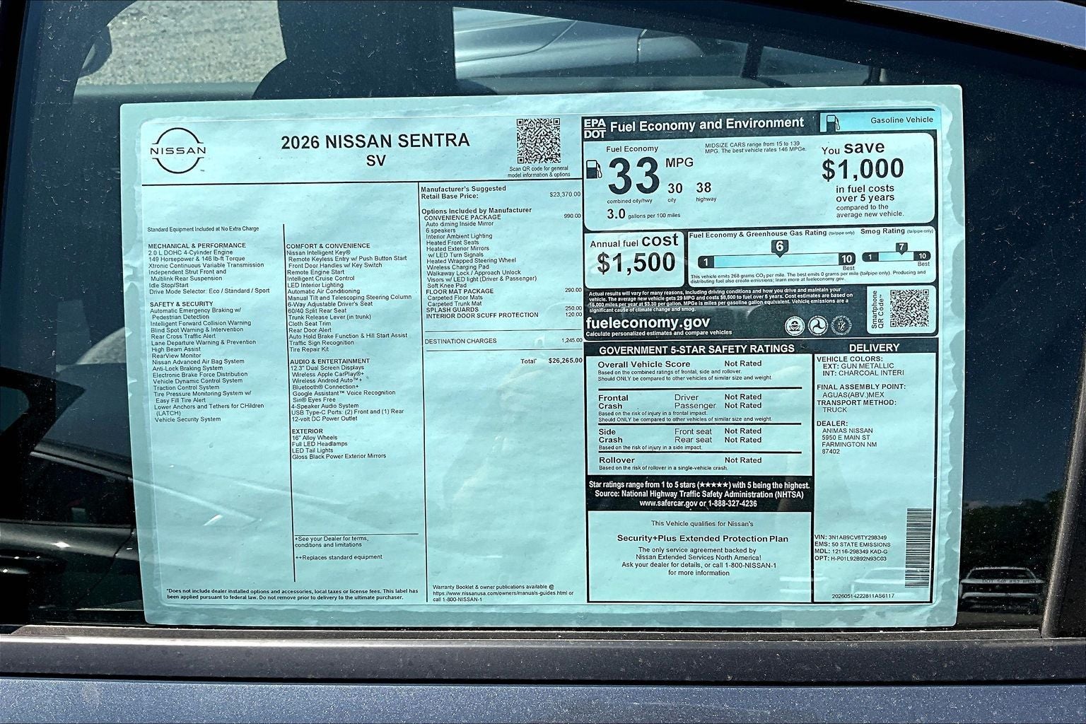 2026 Nissan Sentra SV