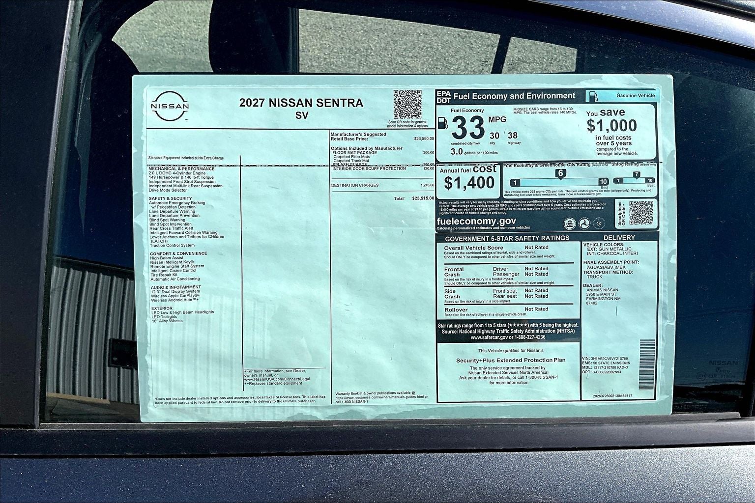 2027 Nissan Sentra SV