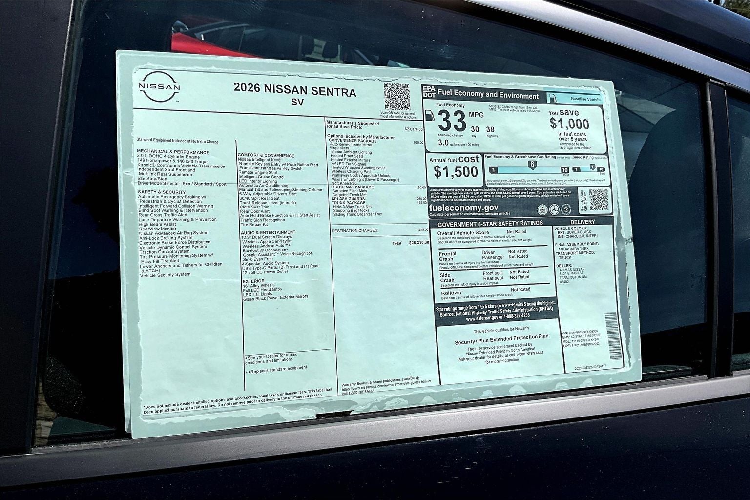 2026 Nissan Sentra SV