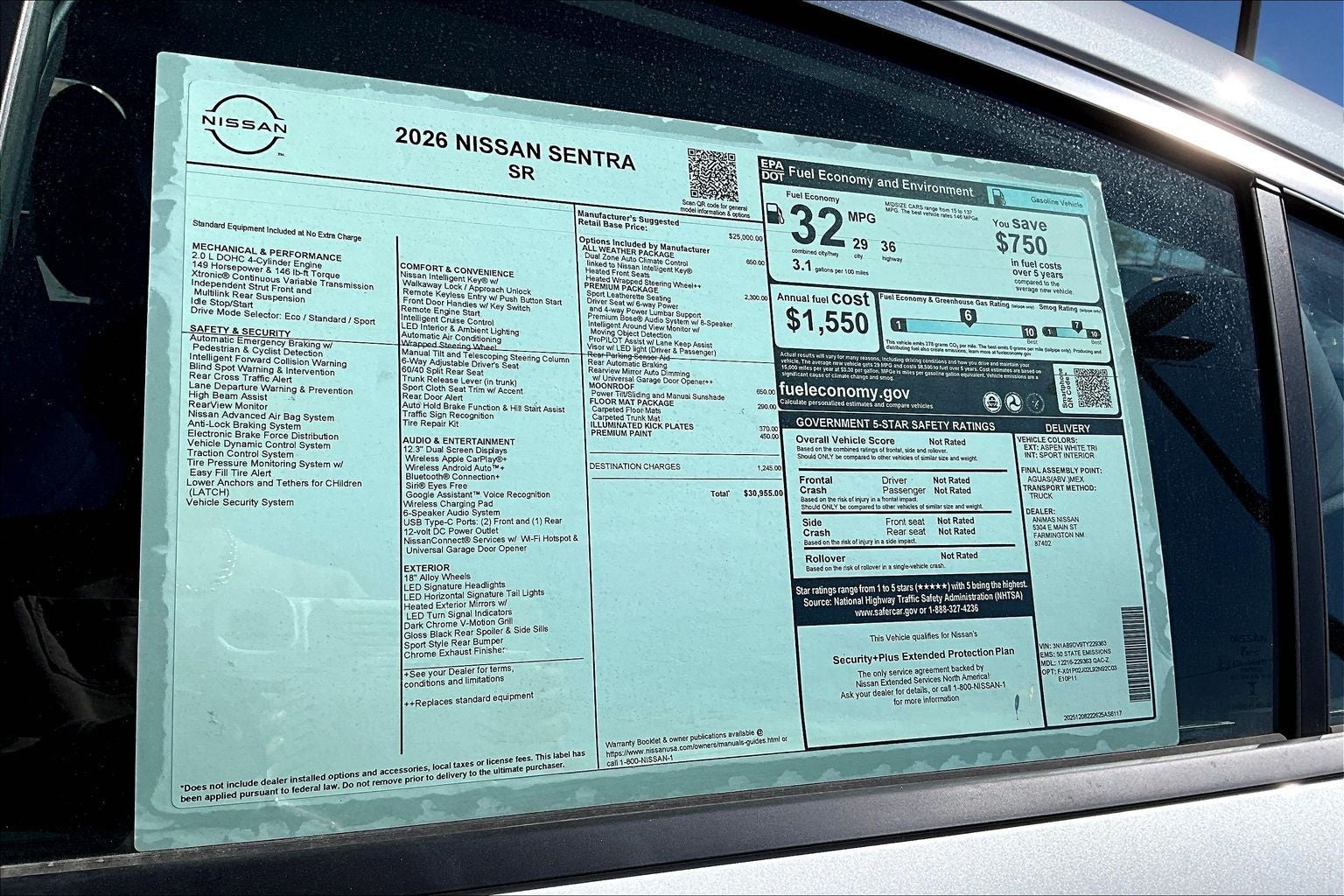 2026 Nissan Sentra SR