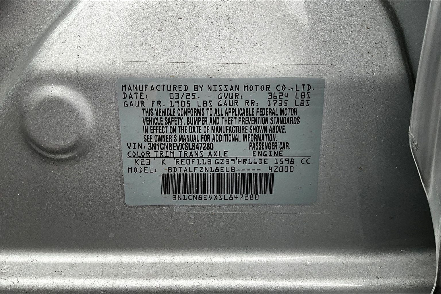 2025 Nissan Versa 1.6 SV