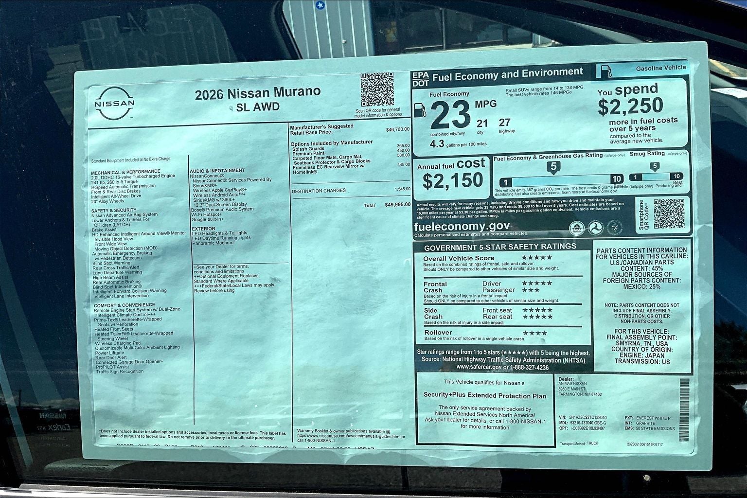2026 Nissan Murano SL