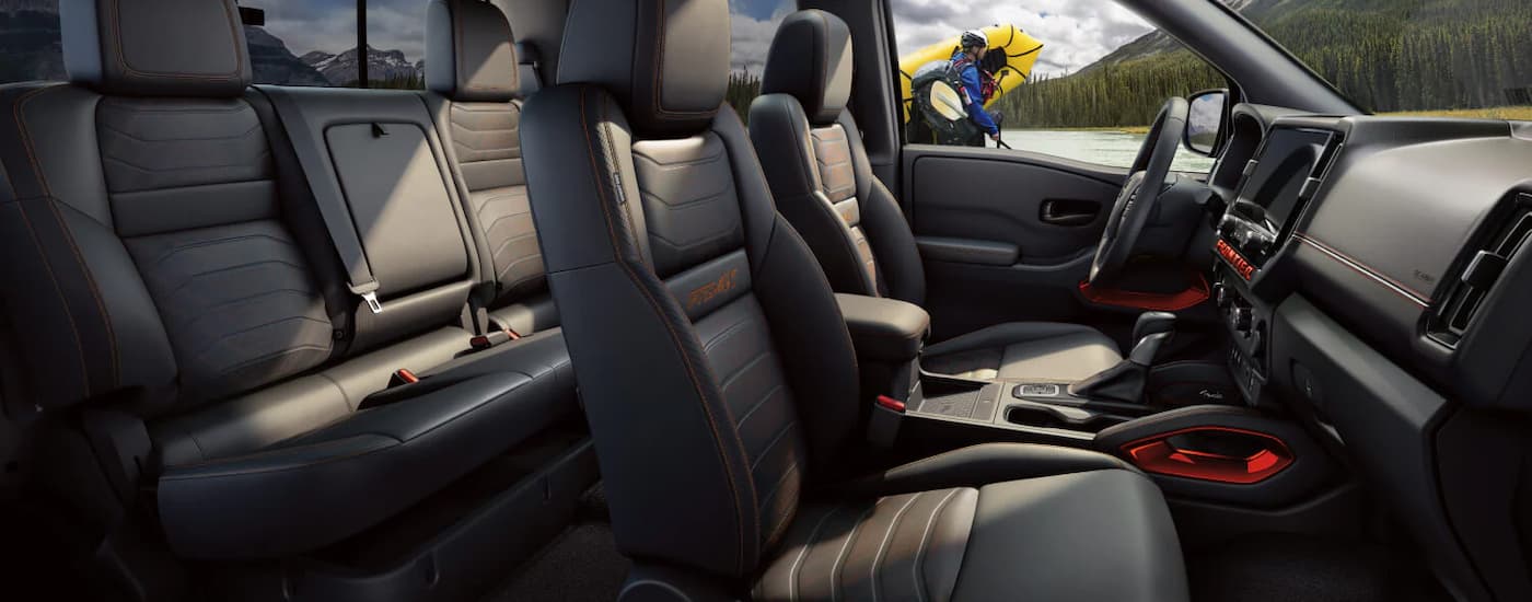 Front and rear seating in a 2026 Nissan Frontier